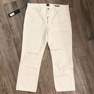 Edwin Women's Cream Cropped Pants